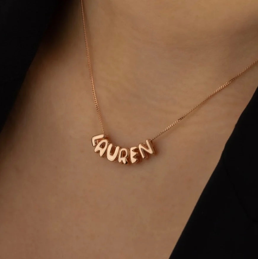 Bubble Bold Name Necklace